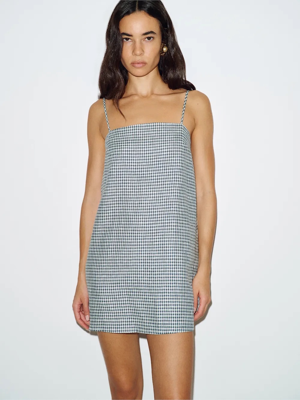 Reformation Black and White Gingham Mini Dress
